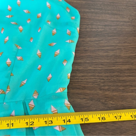 Moon Collection Teal Dress with Gold Patterns Size M - Picture 10 of 12